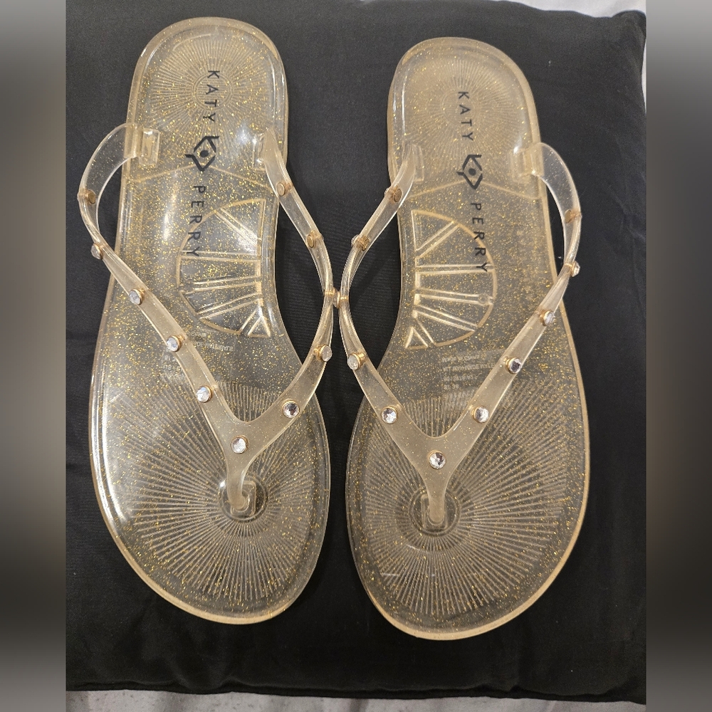 Katy Perry Collections Sparkling Gold Sandals - Picture 2 of 4